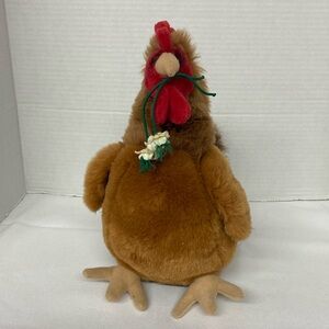Dankin Lou Rankin Soft Chicken Skelly Rooster Plush Stuffed Animal with Flower